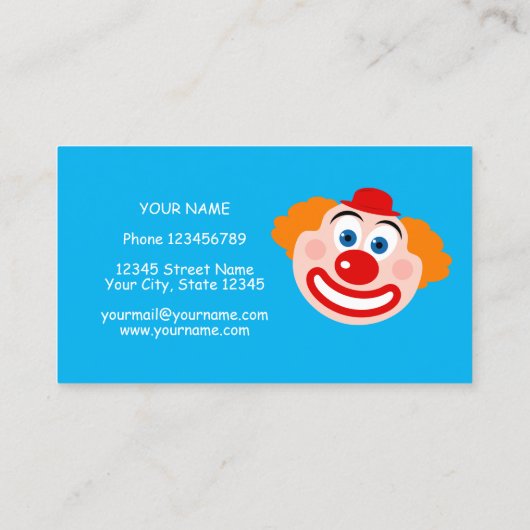 Professionele clown act visitekaartje template (Achterkant)