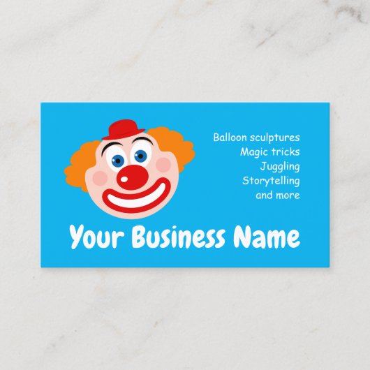 Professionele clown act visitekaartje template (Voorkant)