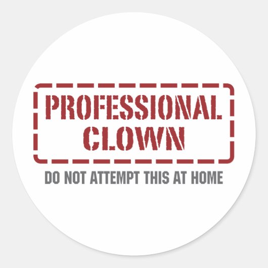 professionele clown ronde sticker (Voorkant)