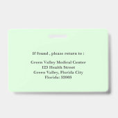 Professionele CNA-ID OF -NAAM Badge (Achterkant)