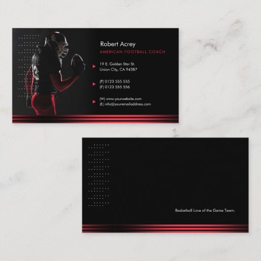 Professionele coach | American Football Sport Visitekaartje (Voorkant / Achterkant)