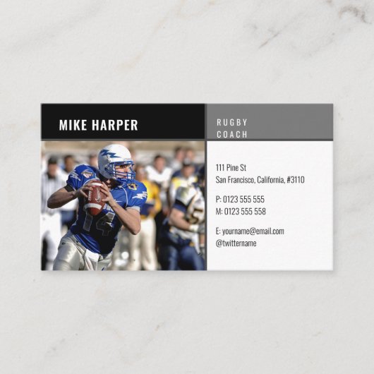 Professionele coach | Rugby Master Sport Visitekaartje (Voorkant)