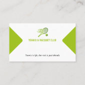 Professionele coach | Toennis Master Sport Visitekaartje (Achterkant)