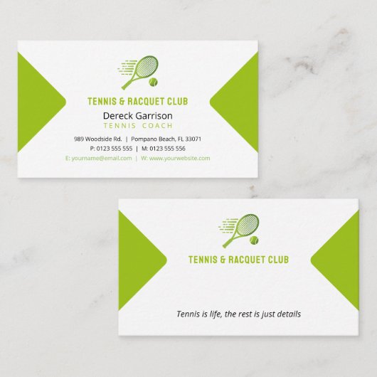 Professionele coach | Toennis Master Sport Visitekaartje (Voorkant / Achterkant)