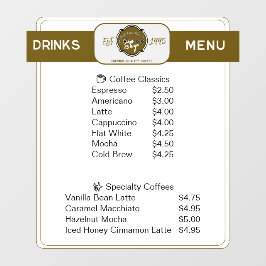 Professionele coffeeshop gepersonaliseerde Drinken Raamsticker