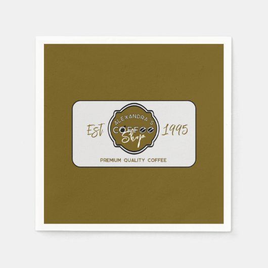 Professionele coffeeshop gepersonaliseerde Logo Servet (Voorkant)