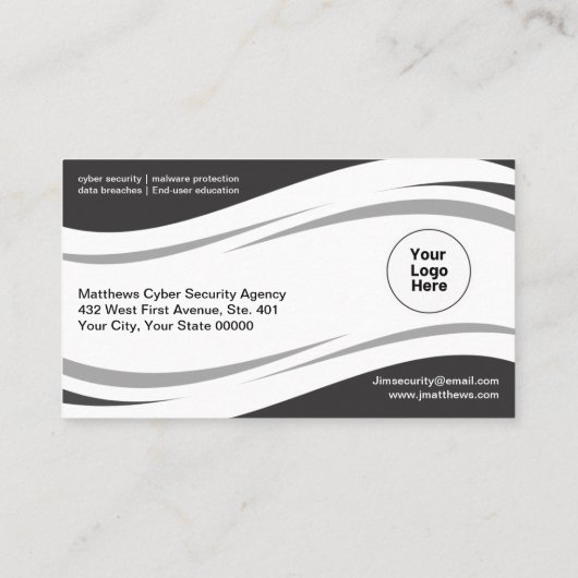 Professionele Computer Cyber Security Consultant Visitekaartje (Achterkant)