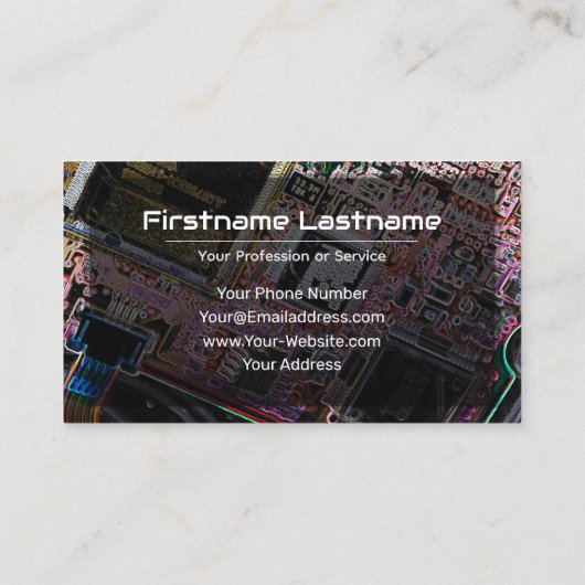 Professionele computerhardwareexperts visitekaartje (Achterkant)