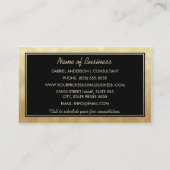 Professionele consultant Black Gold Glamour Bokeh Visitekaartje (Achterkant)