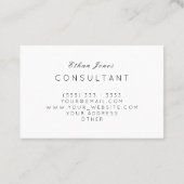 Professionele consultant met minimalistische kledi visitekaartje (Achterkant)