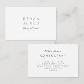 Professionele consultant met minimalistische kledi visitekaartje (Voorkant / Achterkant)