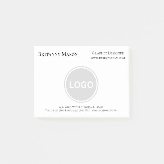 Professionele contactgegevens Business Logo Post-it® Notes (Voorkant)