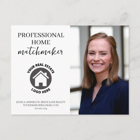 Professionele contactinfo foto Real Estate Briefkaart (Voorkant)