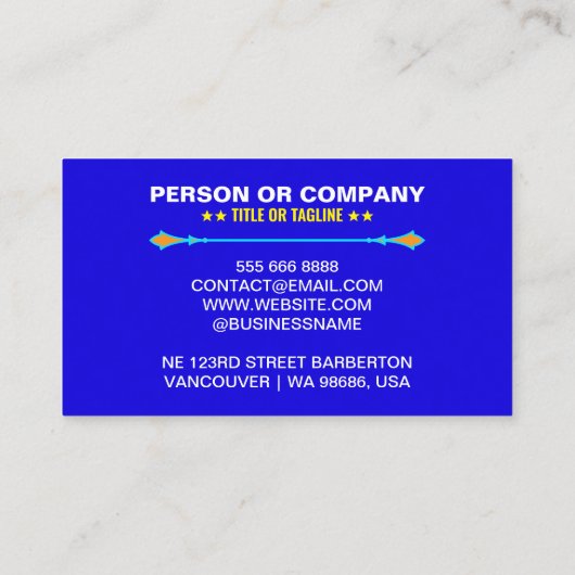 Professionele Cool Zwart Blauw Auto Wassen & Detai Visitekaartje (Achterkant)