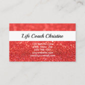 Professionele Coral Faux Glitter Aangepaste Foto Q Visitekaartje (Achterkant)