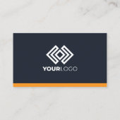 Professionele Corporate Bold Donkerblauw/Sinaasapp Visitekaartje (Achterkant)