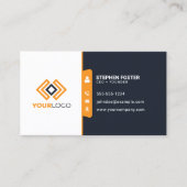 Professionele Corporate Bold Donkerblauw/Sinaasapp Visitekaartje (Voorkant)