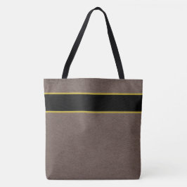 Professionele Corporate Faux Leather Gold Stripe Tote Bag