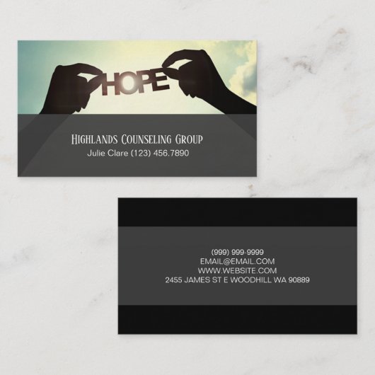 Professionele Counseling Group Life Coach, Visitekaartje (Voorkant / Achterkant)