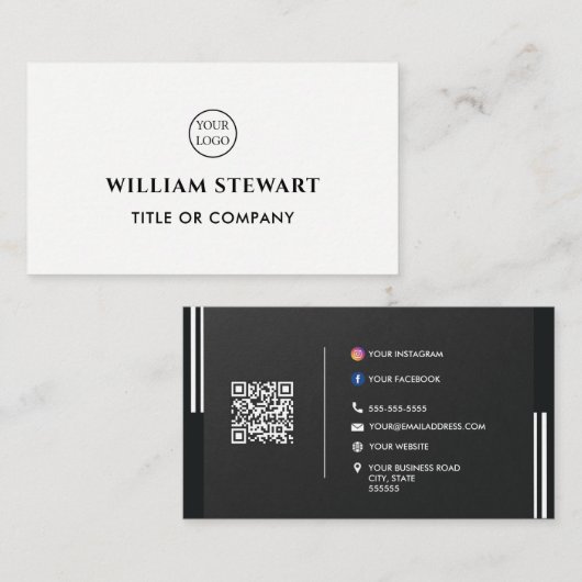 Professionele creatieve Logo Sociale media Qr-code Visitekaartje (Voorkant / Achterkant)