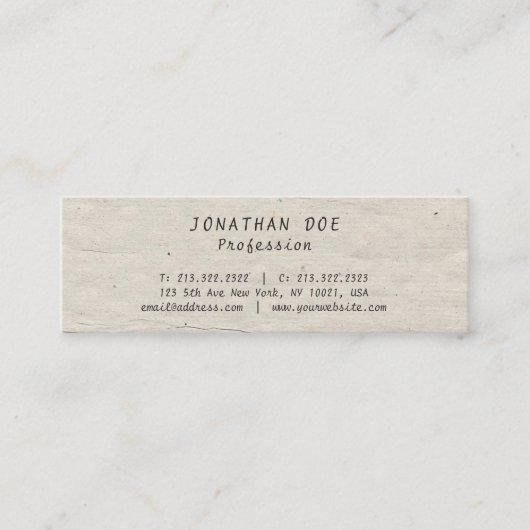 Professionele Creative  Historical Used Look Mini Visitekaartje (Voorkant)