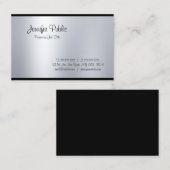 Professionele Creative Script Glam Silver Top Visitekaartje (Voorkant / Achterkant)