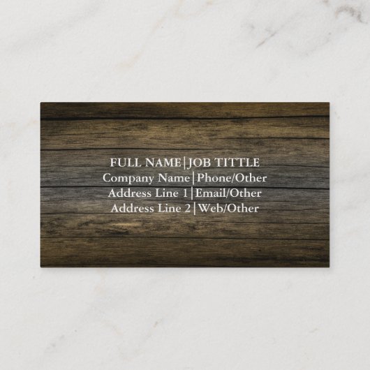 Professionele Creëer uw eigen houten timmerman Visitekaartje (Achterkant)