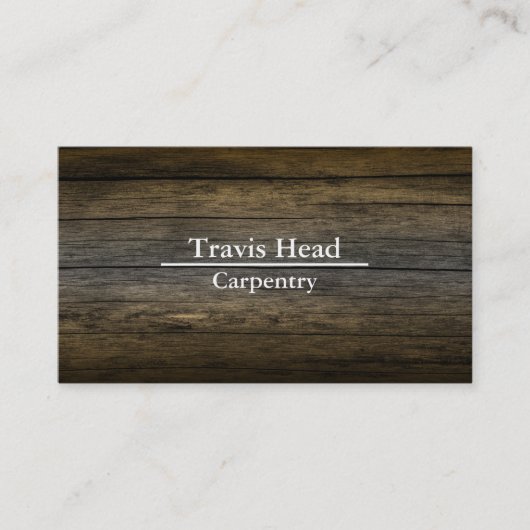 Professionele Creëer uw eigen houten timmerman Visitekaartje (Voorkant)
