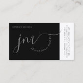 Professionele curvature grijze monogram visitekaartje (Voorkant)