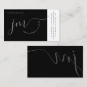 Professionele curvature grijze monogram visitekaartje (Voorkant / Achterkant)