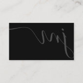 Professionele curvature grijze monogram visitekaartje (Achterkant)