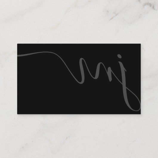 Professionele curvature grijze monogram visitekaartje (Achterkant)