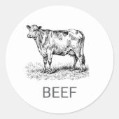 Professionele Custom Beef Bruiloft Maaltijd Keuze Ronde Sticker (Voorkant)