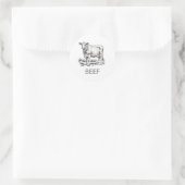 Professionele Custom Beef Bruiloft Maaltijd Keuze Ronde Sticker (Tas)