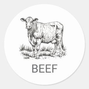 Professionele Custom Beef Bruiloft Maaltijd Keuze Ronde Sticker