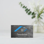 Professionele Custom Black Building Bouw Visitekaartje (Staand voorkant)