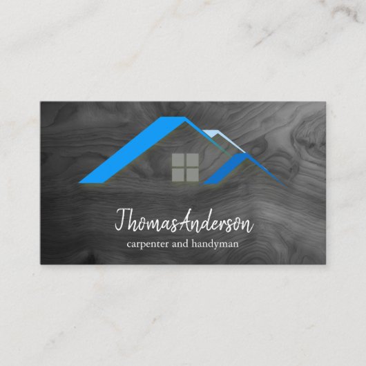 Professionele Custom Black Building Bouw Visitekaartje (Voorkant)