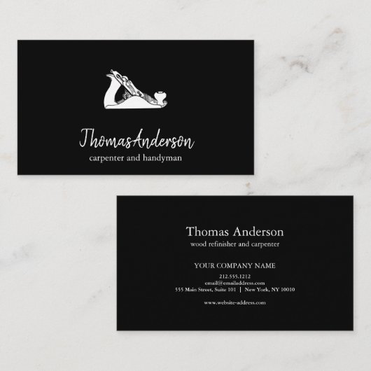 Professionele Custom Black Building Bouw Visitekaartje (Voorkant / Achterkant)