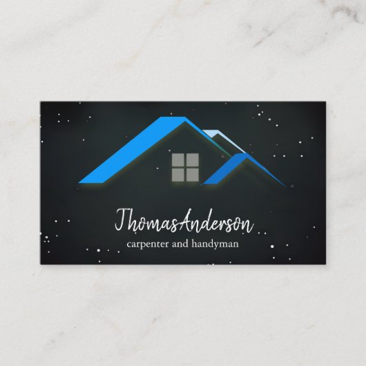 Professionele Custom Black Building Bouw Visitekaartje (Voorkant)