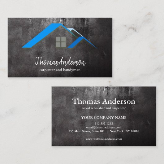 Professionele Custom Black Building Bouw Visitekaartje (Voorkant / Achterkant)