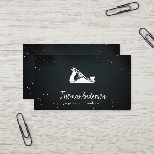 Professionele Custom Black Building Bouw Visitekaartje (Voorkant / Achterkant in situ)