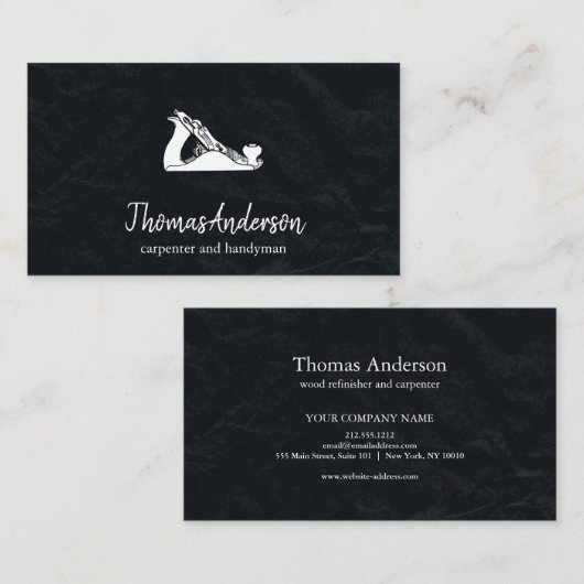 Professionele Custom Black Building Bouw Visitekaartje (Voorkant / Achterkant)