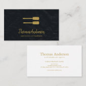 Professionele Custom Black Building Bouw Visitekaartje (Voorkant / Achterkant)