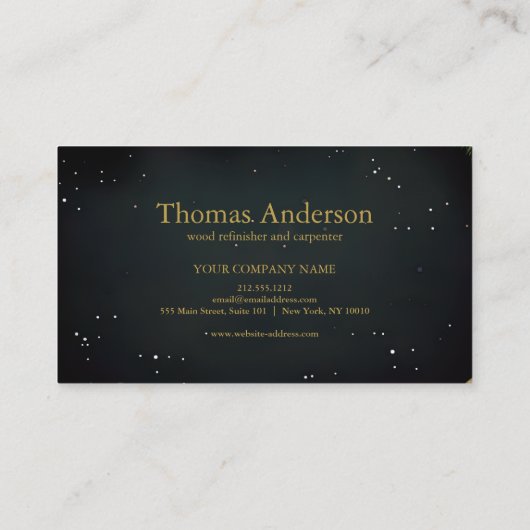 Professionele Custom Black Building Bouw Visitekaartje (Achterkant)