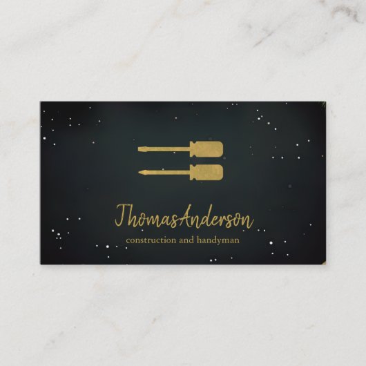 Professionele Custom Black Building Bouw Visitekaartje (Voorkant)