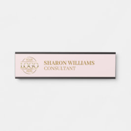 Professionele Custom Business Logo Job Titel Roze Deurbordje