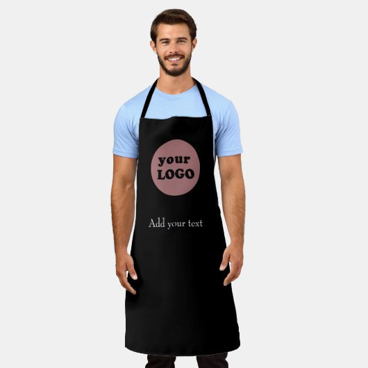 Professionele Custom Business Logo Modern Zwart Schort (Gedragen)