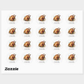 Professionele Custom Chicken Wedding Maaltijd Keuz Ronde Sticker (Vel)