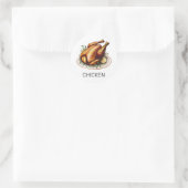 Professionele Custom Chicken Wedding Maaltijd Keuz Ronde Sticker (Tas)