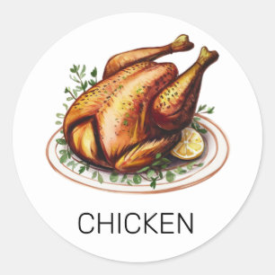 Professionele Custom Chicken Wedding Maaltijd Keuz Ronde Sticker